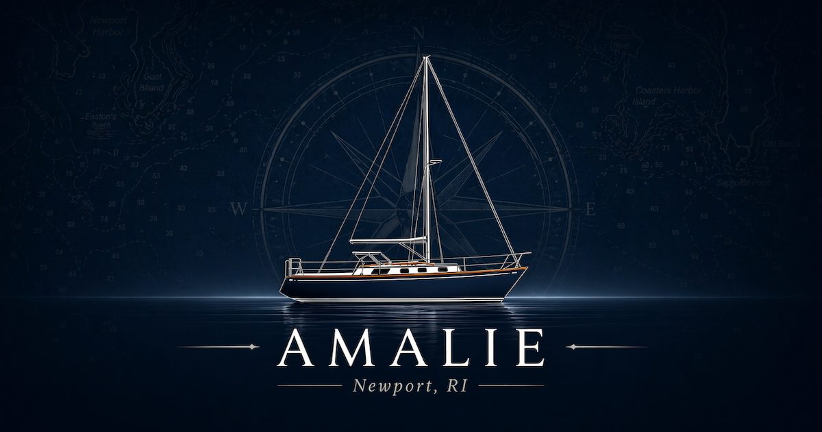 Amalie under sail off Newport
